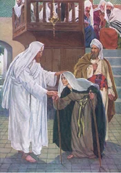 Guarito nel giorno di sabato, dal Libro delle Immagini della Bibbia pubblicato da Thomas Nelson, c.1950